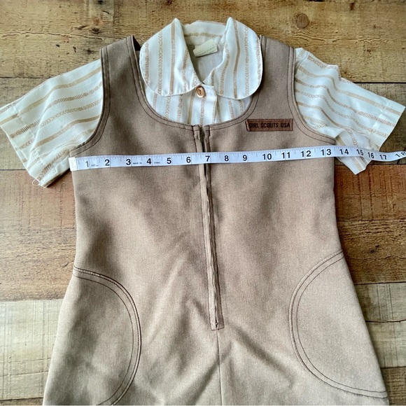 Girls Scouts Brownie 2 Piece Jumper Uniform and Blouse Size 7 VINTAGE - Picture 5 of 7